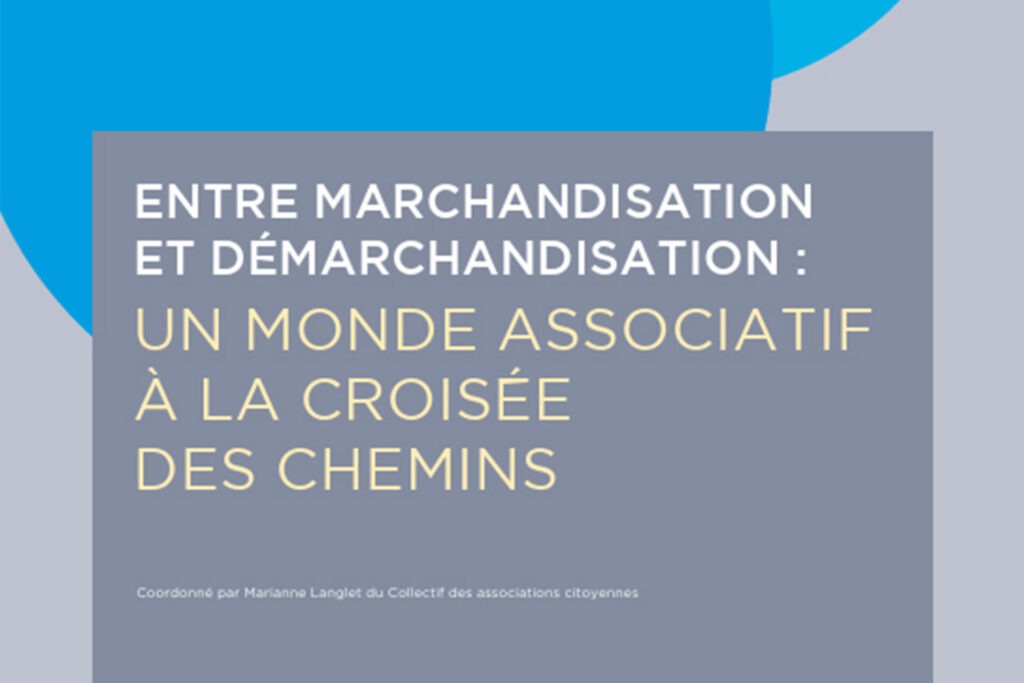 Aperçu de la couverture du rapport de l'OCMA "Entre marchandisation et démarchandisation&nbsp;: un monde associatif à la croisée des chemins"