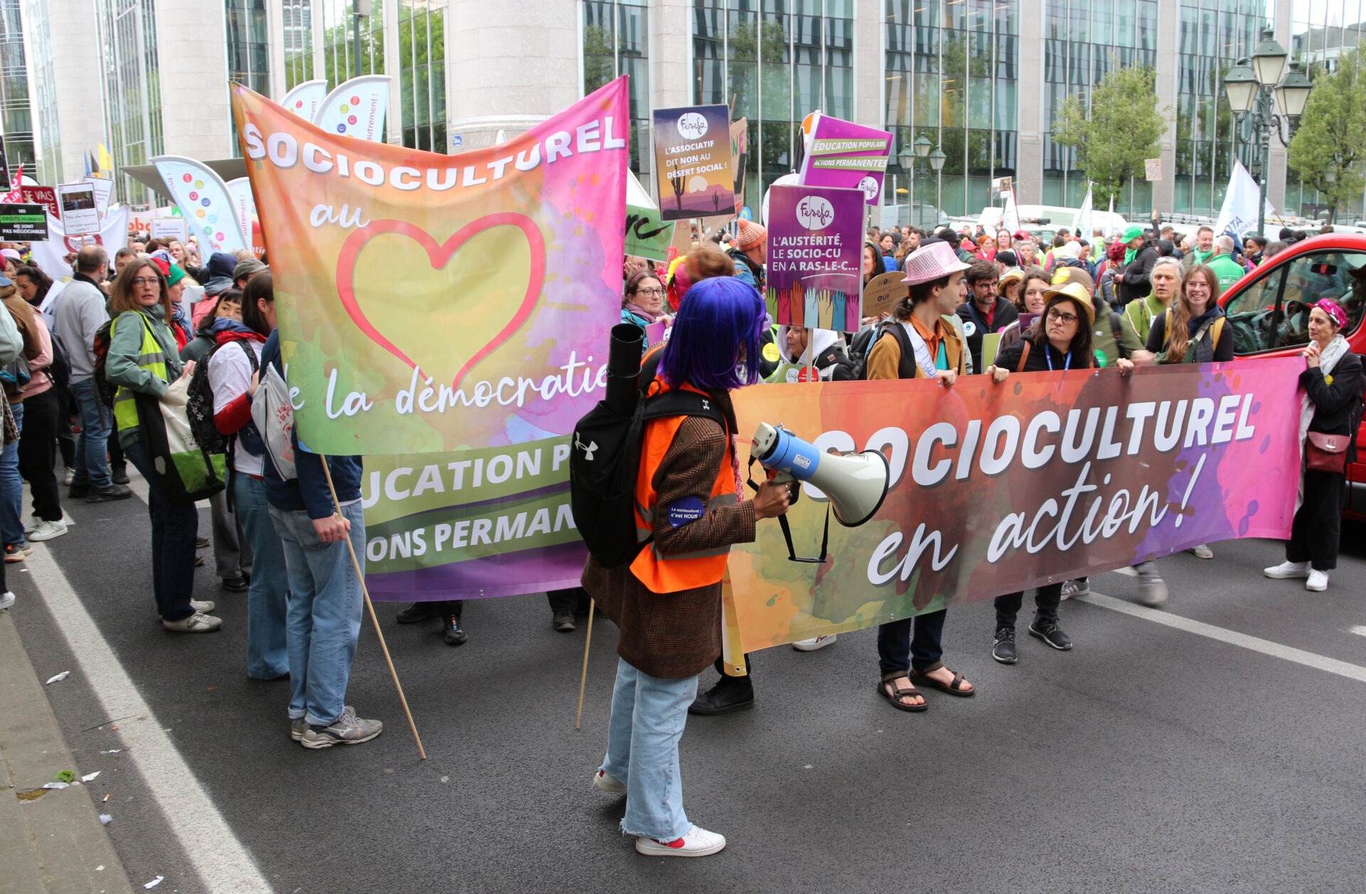 Manifestation du non marchand, Bruxelles, 22-05-2025