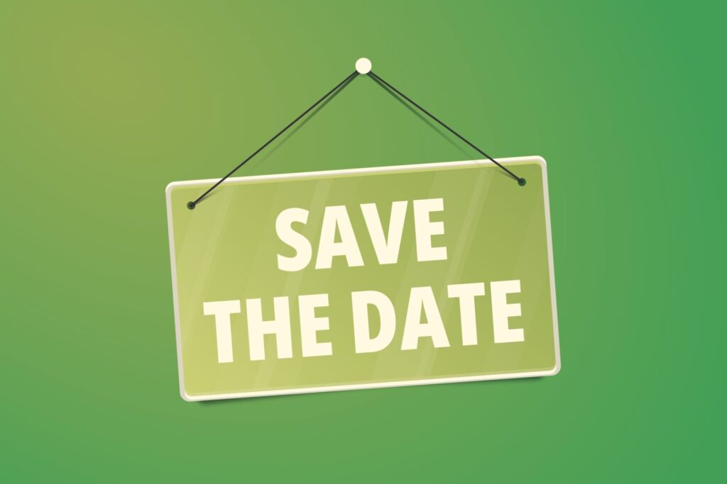 Illustration de panneau "Save the date"